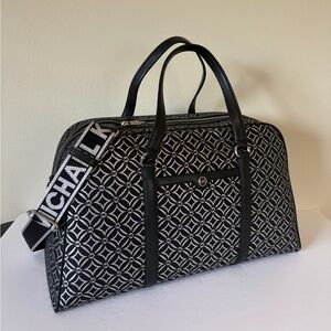 Michael Kors Jet Set Travel Extra-Large Metallic Logo Jacquard Weekender Bag